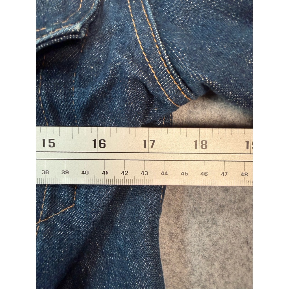 Vintage Levis 70505-0217 Orange Tab Denim Trucker Jacket Indigo Blue Size 36 - Picture 5 of 9